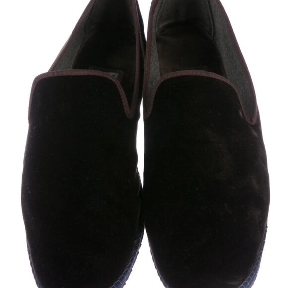 Salvatore Ferragamo Men\'s Brown Velvet Slip-Ons